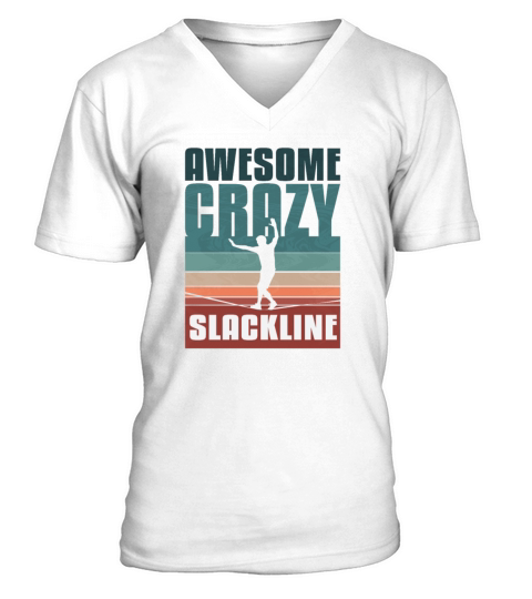 Retro vintage Slackline V-Neck T-shirt