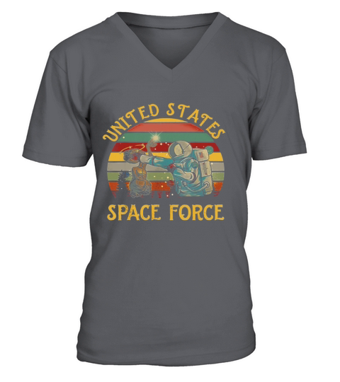 Retro Vintage United States Space Force Punch The Alien shirt V-Neck T-shirt