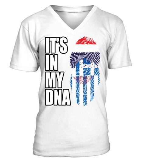 Thai And Greek Vintage Heritage DNA Flag V-Neck T-shirt
