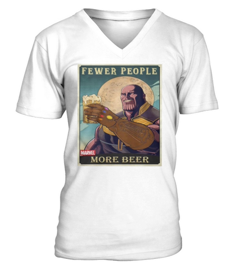 Thanos fever people more beer V-Neck T-shirt