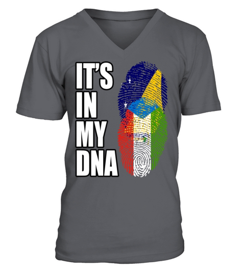 Tokelauan And Equatorial Guinean Mix Heritage DNA V-Neck T-shirt