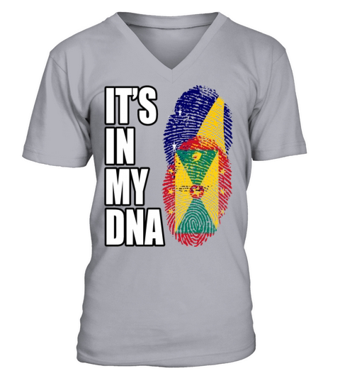 Tokelauan And Grenadian Mix Heritage DNA Flag V-Neck T-shirt