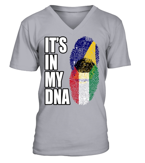 Tokelauan And Kuwaiti Mix Heritage DNA Flag V-Neck T-shirt