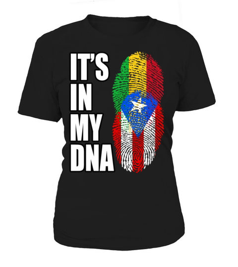 Malian And Puerto Rican Mix Heritage DNA Flag Women's T-Shirt