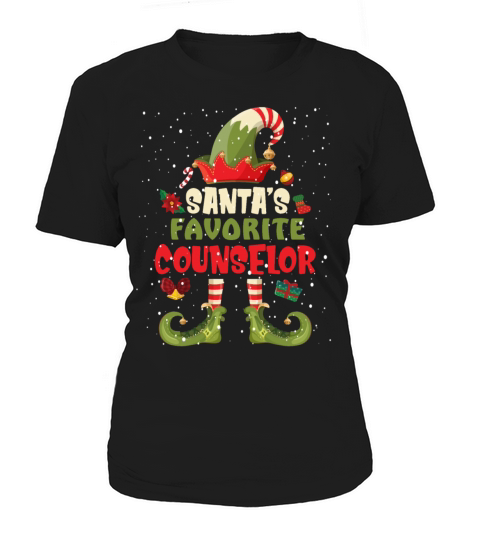 Santas Favorite Counselor Funny Christmas Women's T-Shirt