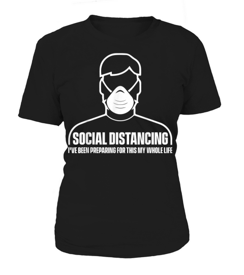 Social Distancing Antisocial Introvert Funny Flu Virus Mask Women's T-Shirt