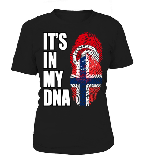 Tunisian And Norwegian Mix Heritage DNA Flag Women's T-Shirt