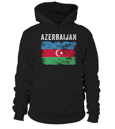 Azerbaijan Flag Distressed - Azeri Flag Hoodie Unisex