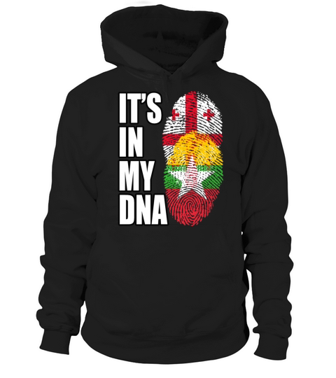 Georgian And Burmese Mix Heritage DNA Flag Hoodie Unisex