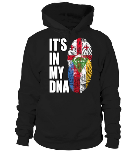 Georgian And Comoran Mix Heritage DNA Flag Hoodie Unisex