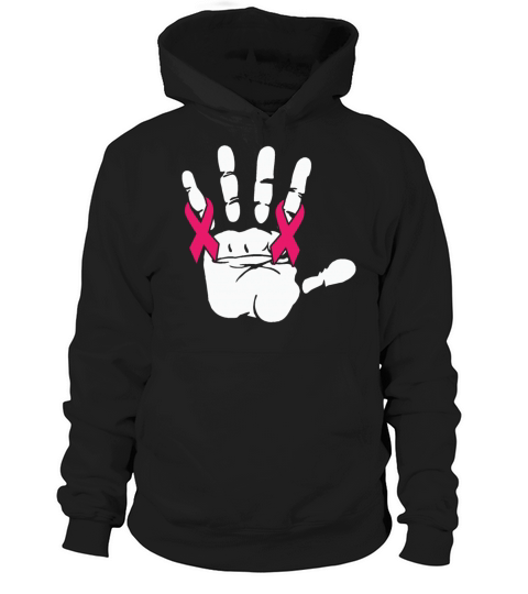 Hands Support Breast Cancer Ribbon Wear Pink Hoodie Unisex