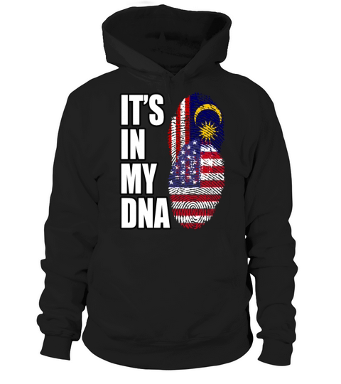 Malaysian And American Mix Heritage DNA Flag Hoodie Unisex