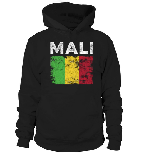 Mali Flag Distressed - Malian Flag Hoodie Unisex