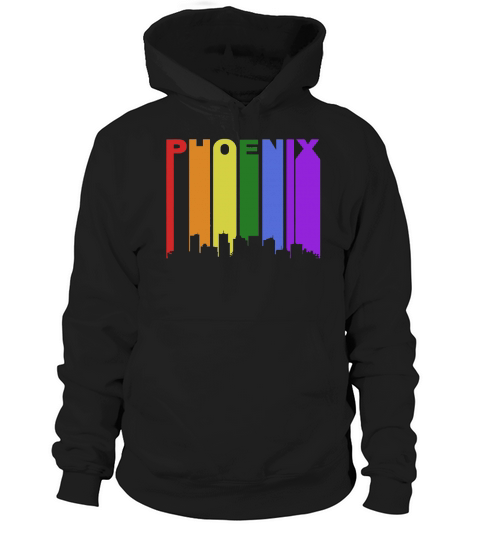 Phoenix Gay Pride Rainbow Cityscape LGBT Hoodie Unisex