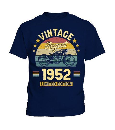 August 1952 70 Years Old Vintage 70th Birthday Kids T-Shirt
