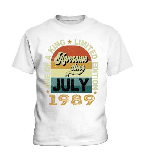 Awesome Since July 1989 33 Years Old 33th Birthday Kids T-Shirt