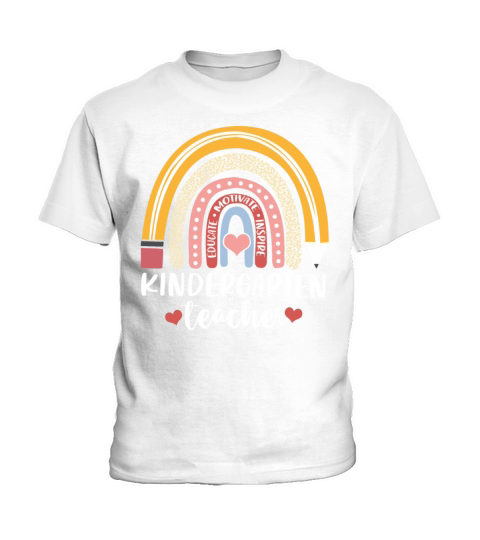 Educate Motivate Inspire Kindergarten Teacher Kids T-Shirt
