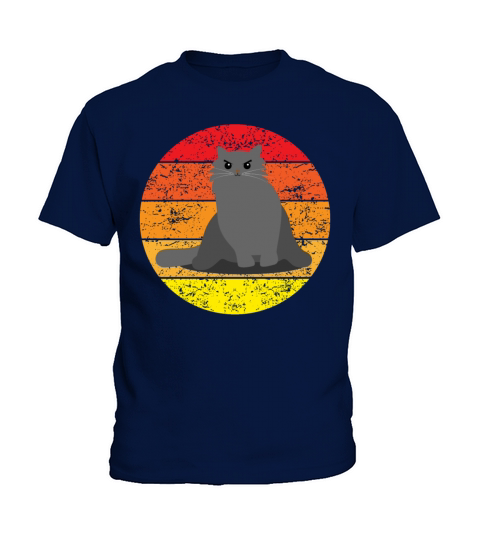 Evil Looking Cat Funny Cat Lovers Retro Gift Idea Kids T-Shirt