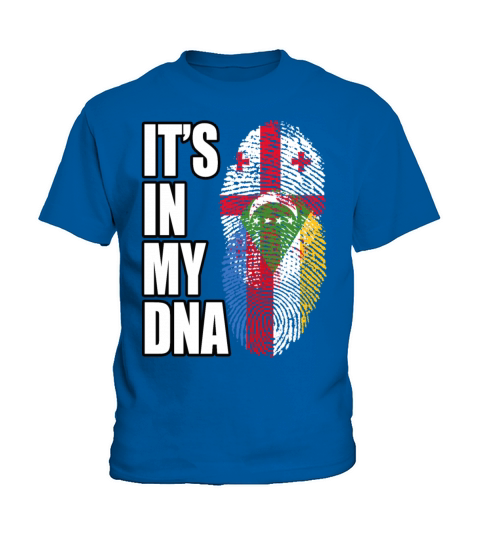 Georgian And Comoran Mix Heritage DNA Flag Kids T-Shirt