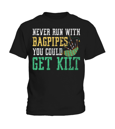 Green Kilt Graphic Kids T-Shirt
