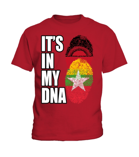 Malawian And Burmese Mix Heritage DNA Flag Kids T-Shirt