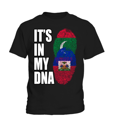 Maldivian And Haitian Mix Heritage DNA Flag Kids T-Shirt