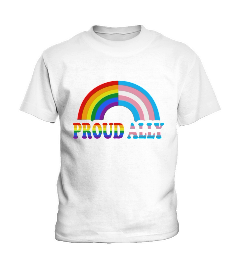 Proud ally flag Rainbow LGBT Transgender pride month Kids T-Shirt