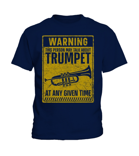 Trumpet Player Vintage Warning Kids T-Shirt