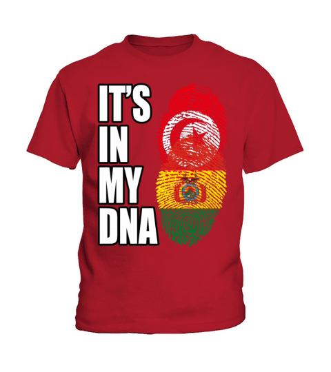 Tunisian And Bolivian Mix Heritage DNA Flag Kids T-Shirt