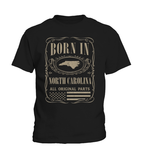 Vintage America US States Born North Carolina Kids T-Shirt