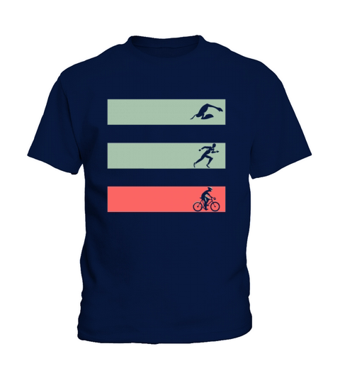 Vintage Swim Bike Run Kids T-Shirt