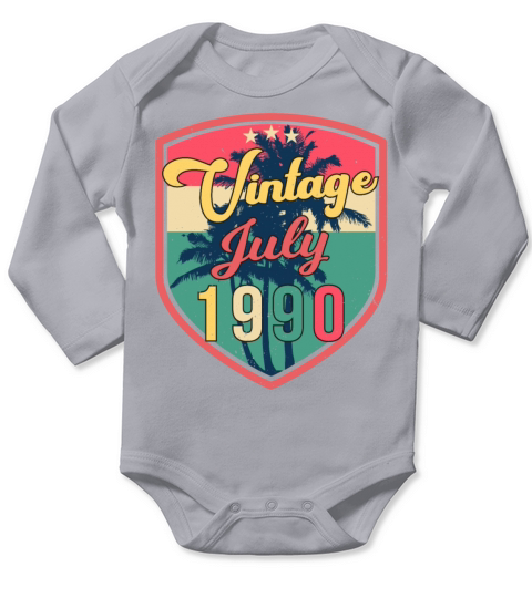 1990 Best Birth Year In July Long Sleeve Baby One-Piece