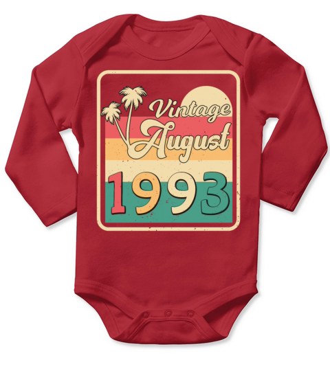 1993 August Vintage Long Sleeve Baby One-Piece