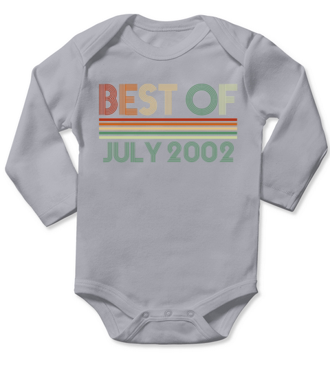 20th birthday July vintage 2002 gift idea Long Sleeve Baby One-Piece