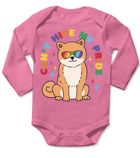 A corgi wearing pride sunglasses Long Sleeve Baby One-Piece