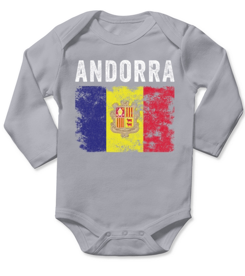 Andorra Flag Distressed - Andorran Flag Long Sleeve Baby One-Piece