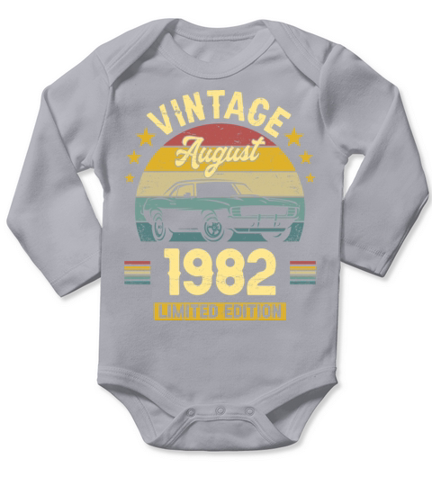 August 1982 40 Years Old Vintage 40th Birthday Long Sleeve Baby One-Piece