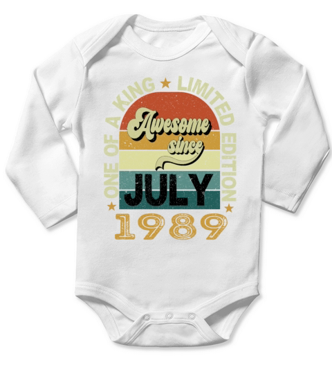 Awesome Since July 1989 33 Years Old 33th Birthday Long Sleeve Baby One-Piece