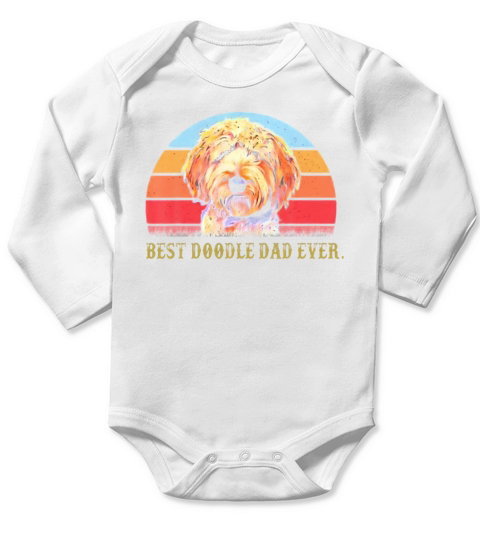 Best Doodle Dad Ever Vintage shirt Long Sleeve Baby One-Piece