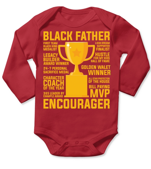 BLACK FATHER ENCOURAGER Long Sleeve Baby One-Piece