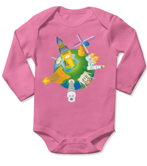 Different travel elements T-Shirts Long Sleeve Baby One-Piece