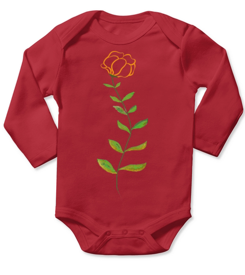 Flor vintage en acuarela Long Sleeve Baby One-Piece