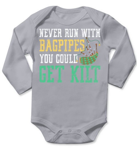 Green Kilt Graphic Long Sleeve Baby One-Piece