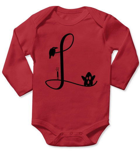 Halloween Alphabets Clipart L Long Sleeve Baby One-Piece