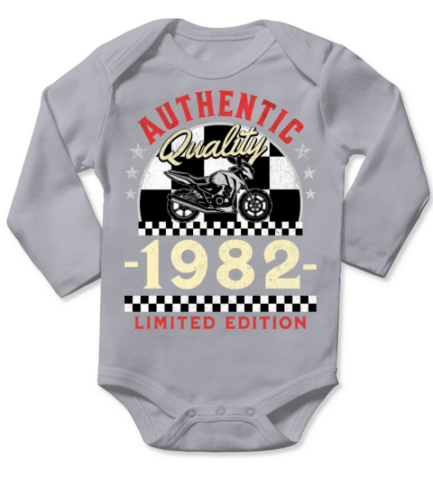 Happy 40th Birthday Biker 40 Years Old Vintage Long Sleeve Baby One-Piece