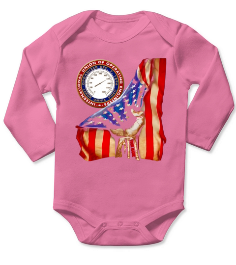 International Union of Operating Engineers American flag shirt Long Sleeve Baby One-Piece