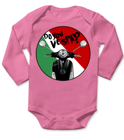 ITALIA VESPA SCOOTER T SHIRT Long Sleeve Baby One-Piece
