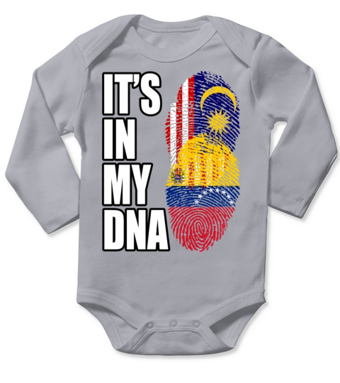 Malaysian And Venezuelan Mix Heritage DNA Flag Long Sleeve Baby One-Piece