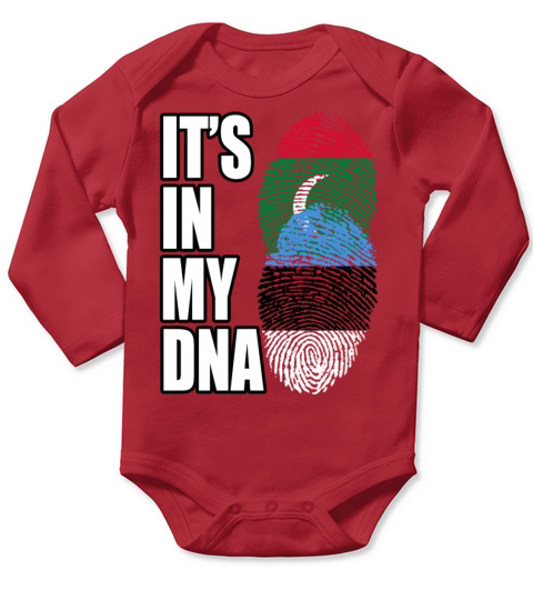 Maldivian And Estonian Mix Heritage DNA Flag Long Sleeve Baby One-Piece