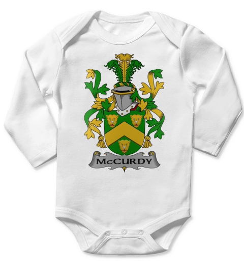 McCurdy Family Crest Irish Family Crests II Long Sleeve Baby One-Piece
